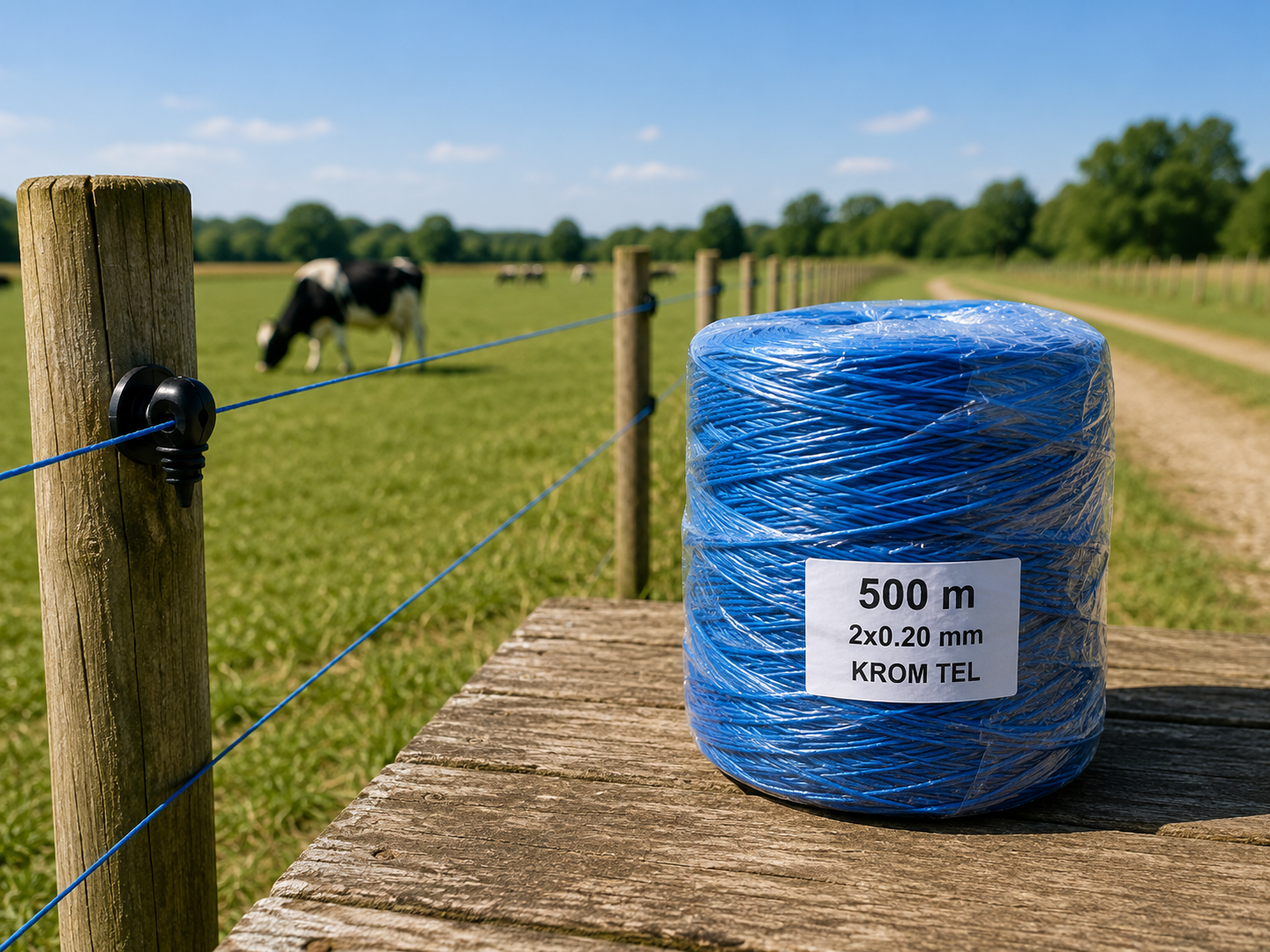 500 Metre 2x0,20 mm Krom Telli Elektrikli Çit İpi